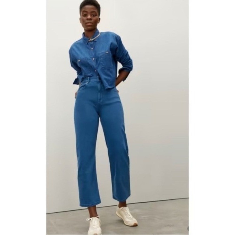 Everlane The Way High Jeans‎ Straight Size 24 Tall Blue NWT New